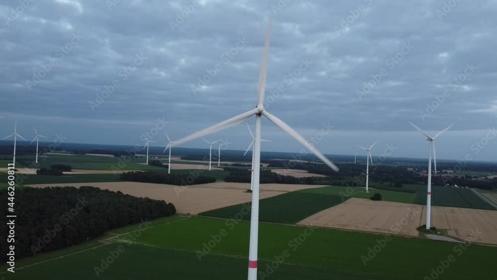 Windmill park creating renewable green energy Windmill park creating renewable green energy