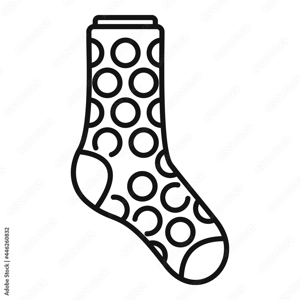 Sock circle icon outline vector. Sport wool sock