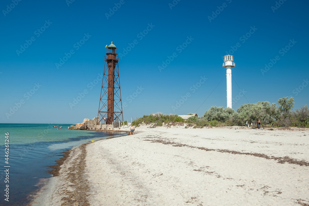 lighthouse by the sea in summer lighthouse by the sea in summer