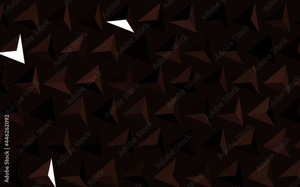 Naklejka premium Dark Brown vector backdrop with lines, triangles.