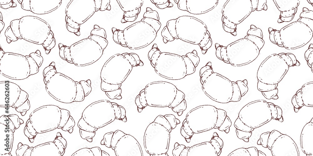 sweet tasty croissant cake repeat seamless pattern doodle cartoon style vector illustration wallpaper sweet tasty croissant cake repeat seamless pattern doodle cartoon style vector illustration wallpaper