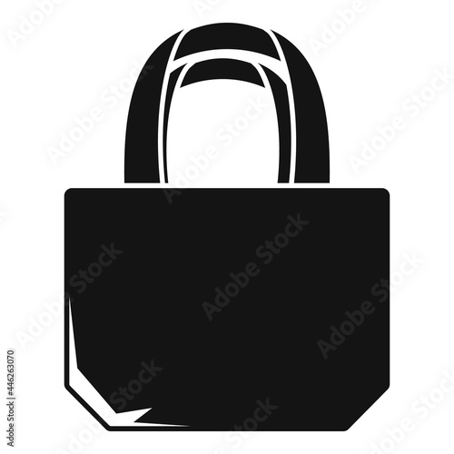 Cotton eco bag icon simple vector. Fabric handle