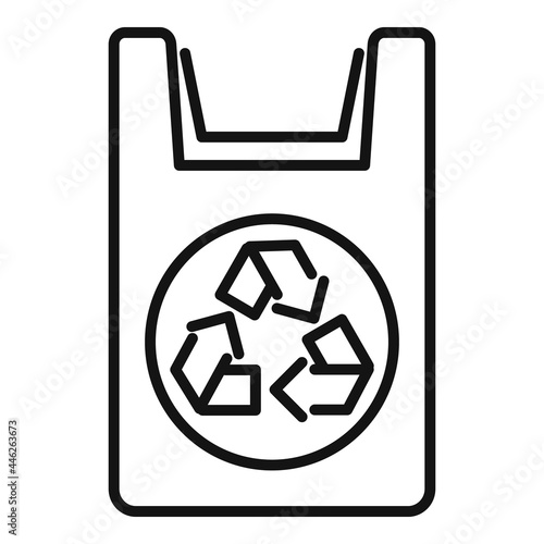 Eco package icon outline vector. Reusable fabric bag