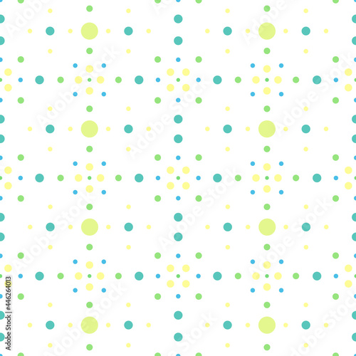 vector seamless pattern abstract circle green tone simple repeating texture with meteor Printed fabric pattern for adult cloth and wrapping paper.