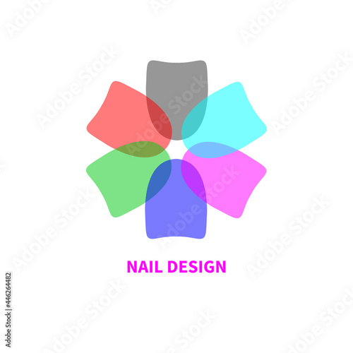 Logo for nail salon in shape of flower made of nails