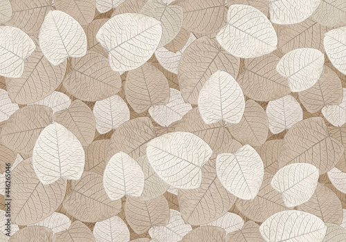 seamless pattern background of graphically stylized leaves