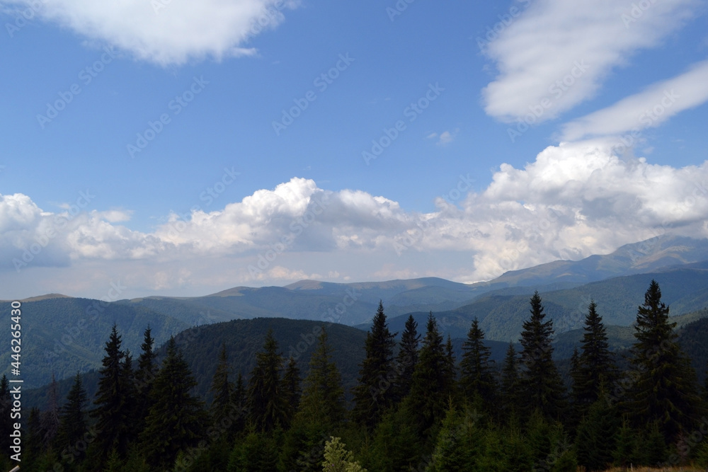 Panorama of Parang mountains, mountains in the Southern Carpathians 