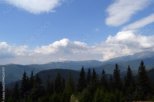 Panorama of Parang mountains, mountains in the Southern Carpathians 