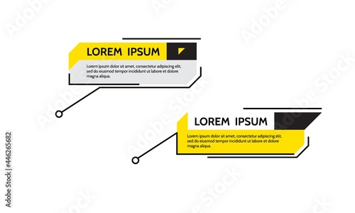 Digital callouts, titles frame text, HUD . Set of templates, modern banners, presentation isolated. Vector design of title bar for infographics, advertising, video production.