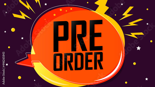 Pre-Order Sale, discount poster design template. Promotion banner for shop or online store, vector illustration.
