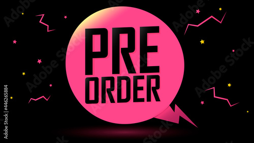 Pre-Order Sale, discount poster design template. Promotion banner for shop or online store, vector illustration.
