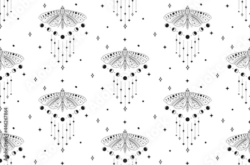 Vector Seamless Backround and Pattern with moths