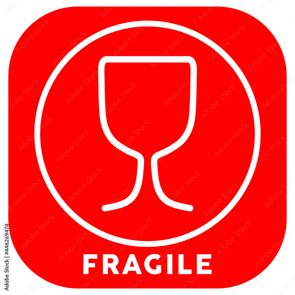 fragile icon with wine glass illustration in red background
fragile icon with wine glass illustration in red background
