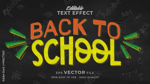 back to school text effect editable chalkboard text style