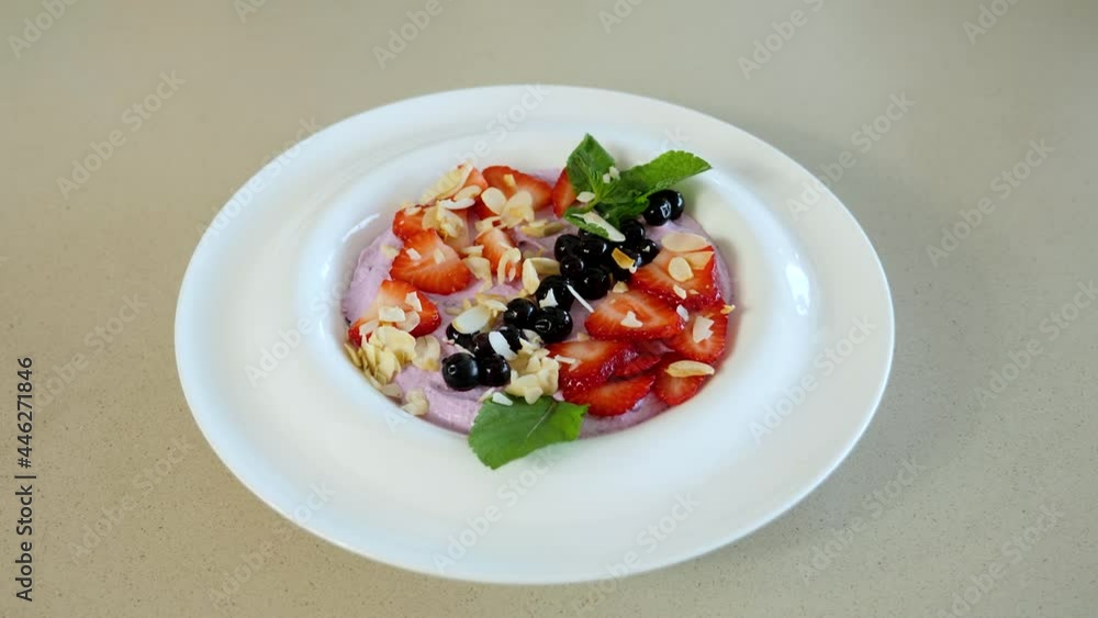 delicious and quick breakfast with different summer berries and healthy cottage cheese delicious and quick breakfast with different summer berries and healthy cottage cheese