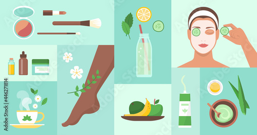 Female beauty and herbal body care