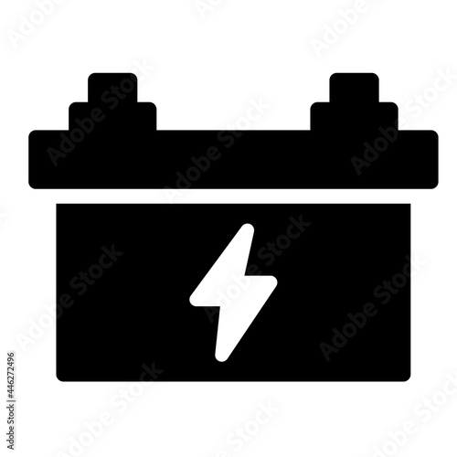 car battery glyph icon