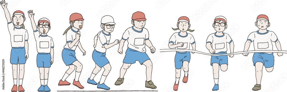 運動会でかけっこ、選手宣誓をする 運動会でかけっこ、選手宣誓をする