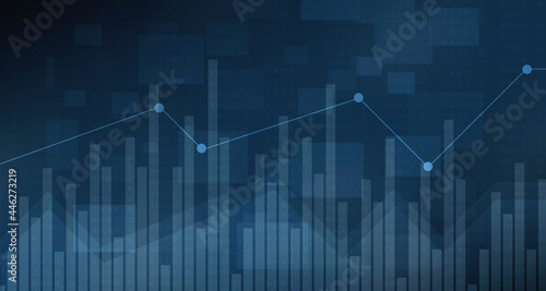 Wallpaper Mural 2d rendering Stock market online business concept. business Graph  Torontodigital.ca