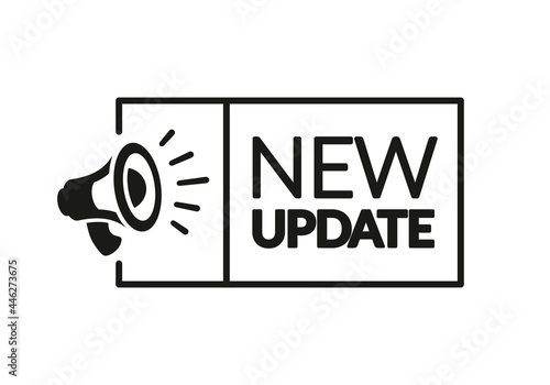 Vector Illustration New Update Label With Megaphone