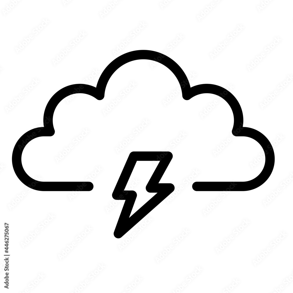 cloud thunder line icon