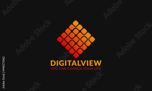 abstract fire color digital  logo design for your brand | company | corporate | business