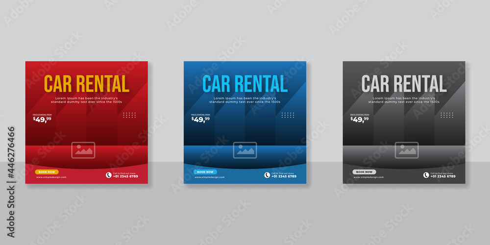 Rent a car banner for flyer and social media post template Rent a car banner for flyer and social media post template
