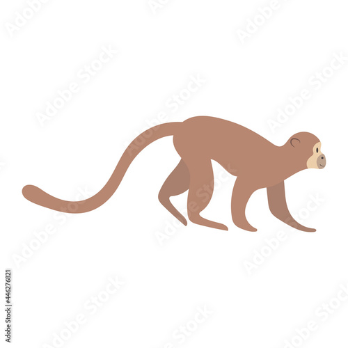 Cute cartoon monkey  flat style illustration.