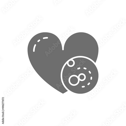 Vector problems with heart, thrombus grey icon.