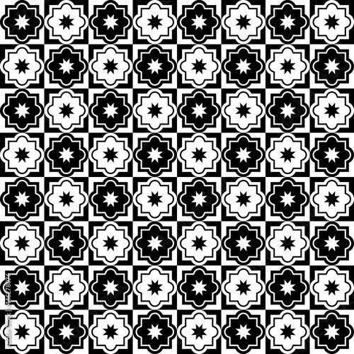 Abstract and ornamental chessboard. Decorative and stylish checkere pattern. Vector black and white art game board.