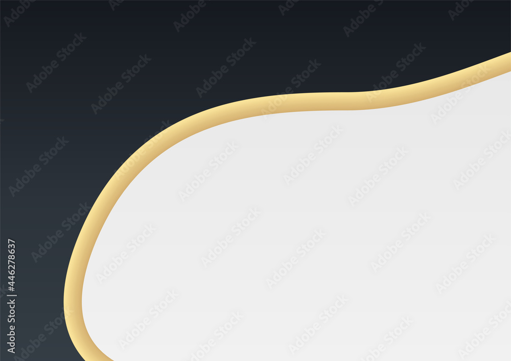 Obraz premium Abstract gold on black metallic texture with simple text design modern luxury futuristic background vector illustration. Simple black gold white abstract background