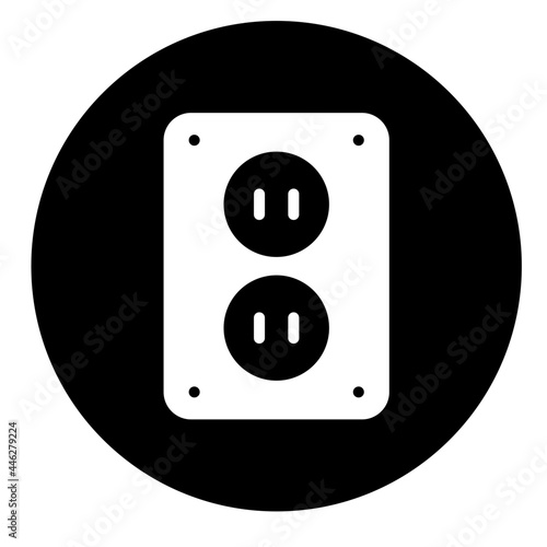 power strip circular glyph icon