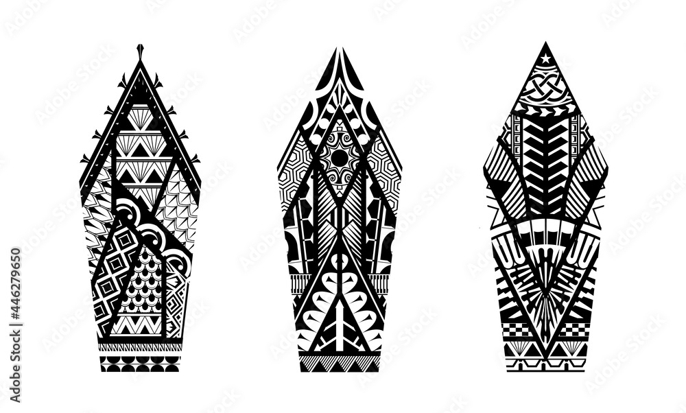 Tattoo abstract black arm template vector set