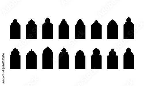 Photographie Set of vector Islamic door and window shapes
