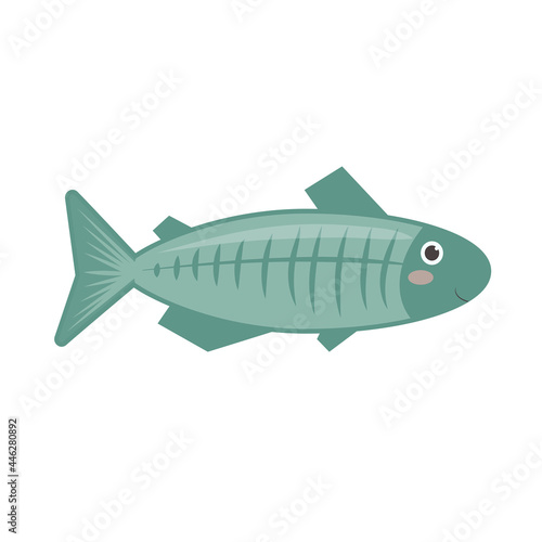 illustration of cute cartoon x-ray fish.