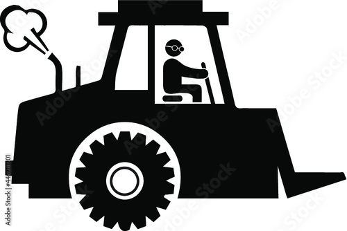 tractor icon illustration isolated vector sign symbol