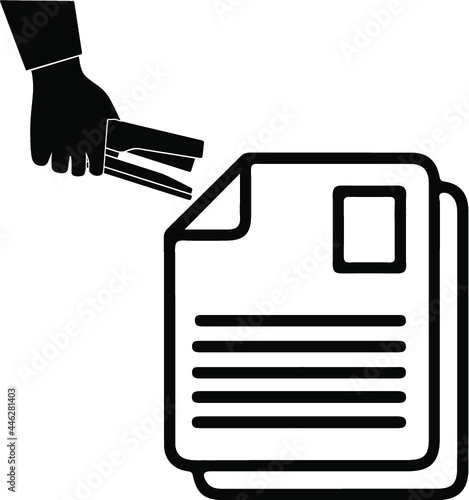 Hand Holding A Stapler Vector Illustration