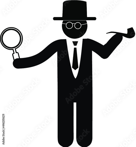 Detective vector icon isolated on transparent background, Detective transparency logo concept