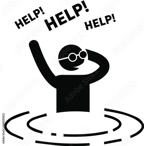 drowning icon vector