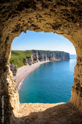 Fototapeta Naklejka Na Ścianę i Meble -  The Fourquet cliff and the Tilleul beach seen from the 