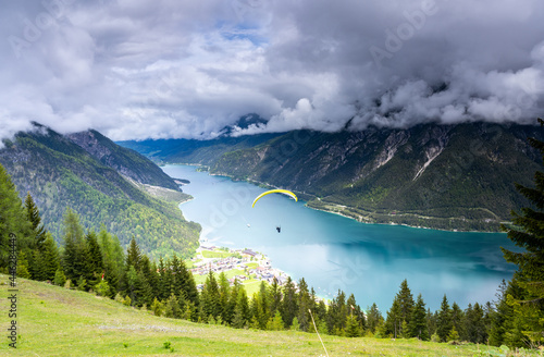 Paraglider over the Achensee Austria Europe
