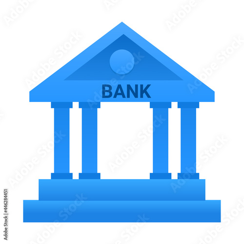 Bank. Bank icon on white background. Vector.