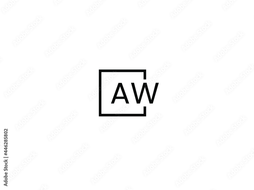 AW Letter Initial Logo Design Vector Illustration AW Letter Initial Logo Design Vector Illustration