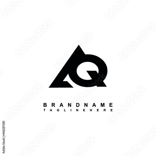 aq letter logo vector design with black color