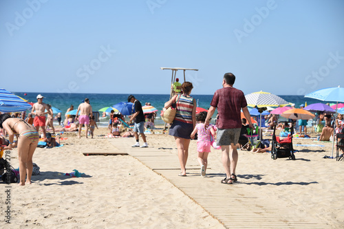 vacances loisir plage soleil été Espagne Salou Catalogne mer sable famille