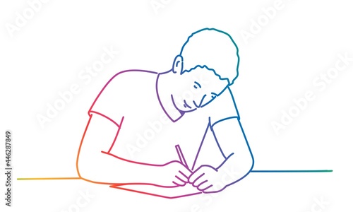Man writing letter.