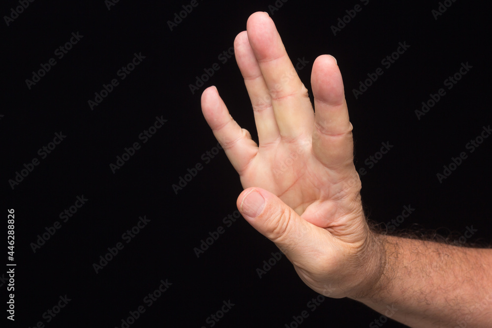 Finger signs of an adult man