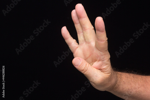 Finger signs of an adult man