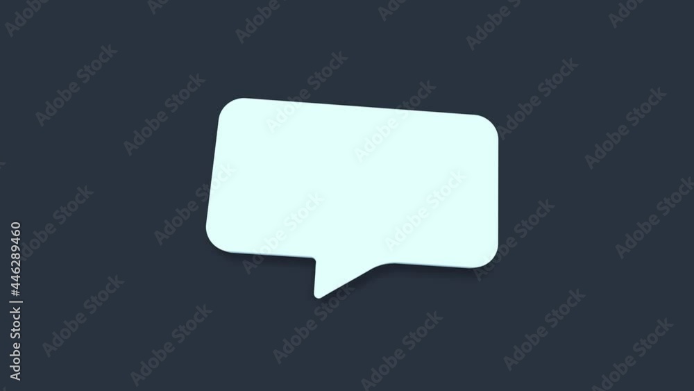 Chat, speech bubble 3d icon animation on blue background. 4K Chat, speech bubble 3d icon animation on blue background. 4K