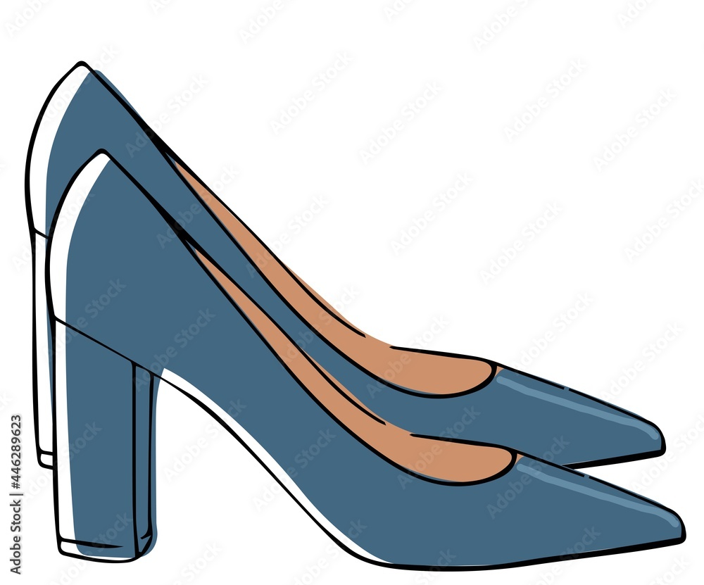 Classic shoe on heel, women fashionable footwear Classic shoe on heel, women fashionable footwear